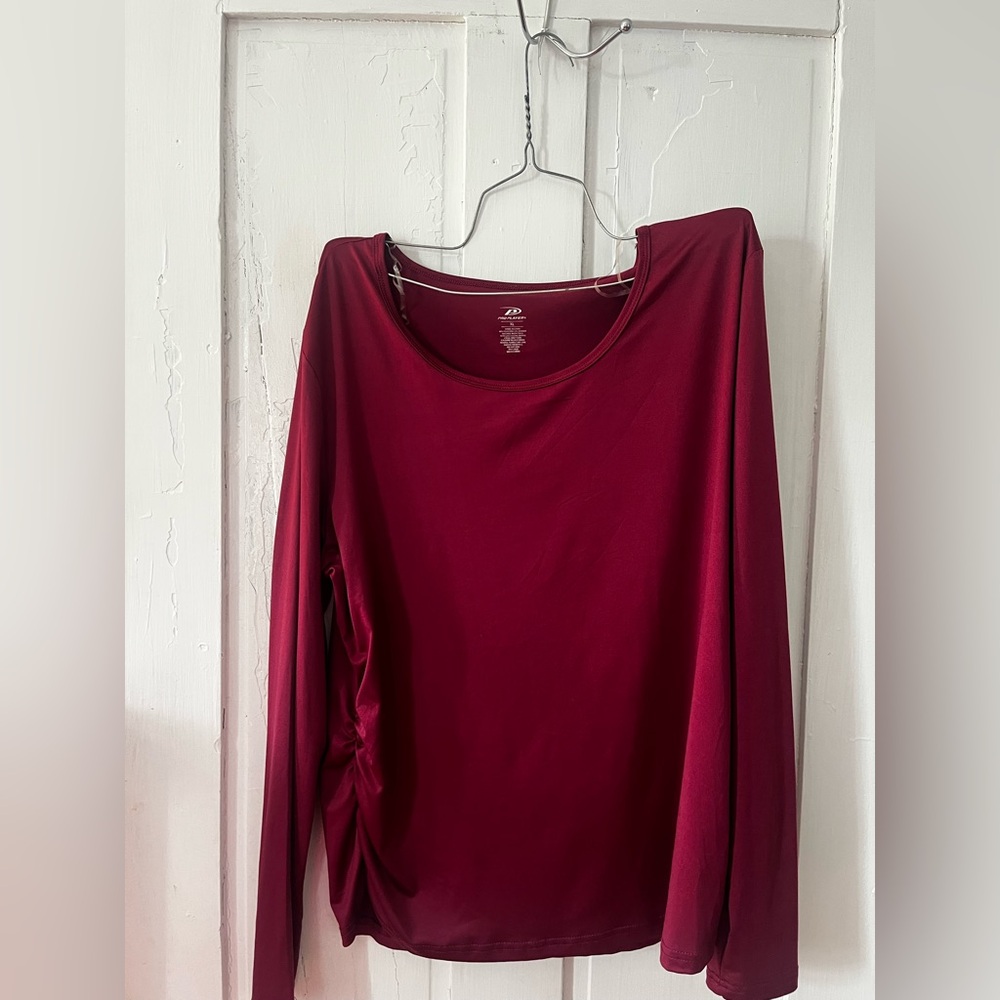 Deep Red Women's Workout Top